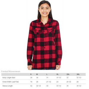 Ladies - Buffalo Plaid Long Sleeve Flannel