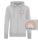 Ladies Full Zip Sweater - I'm Over it