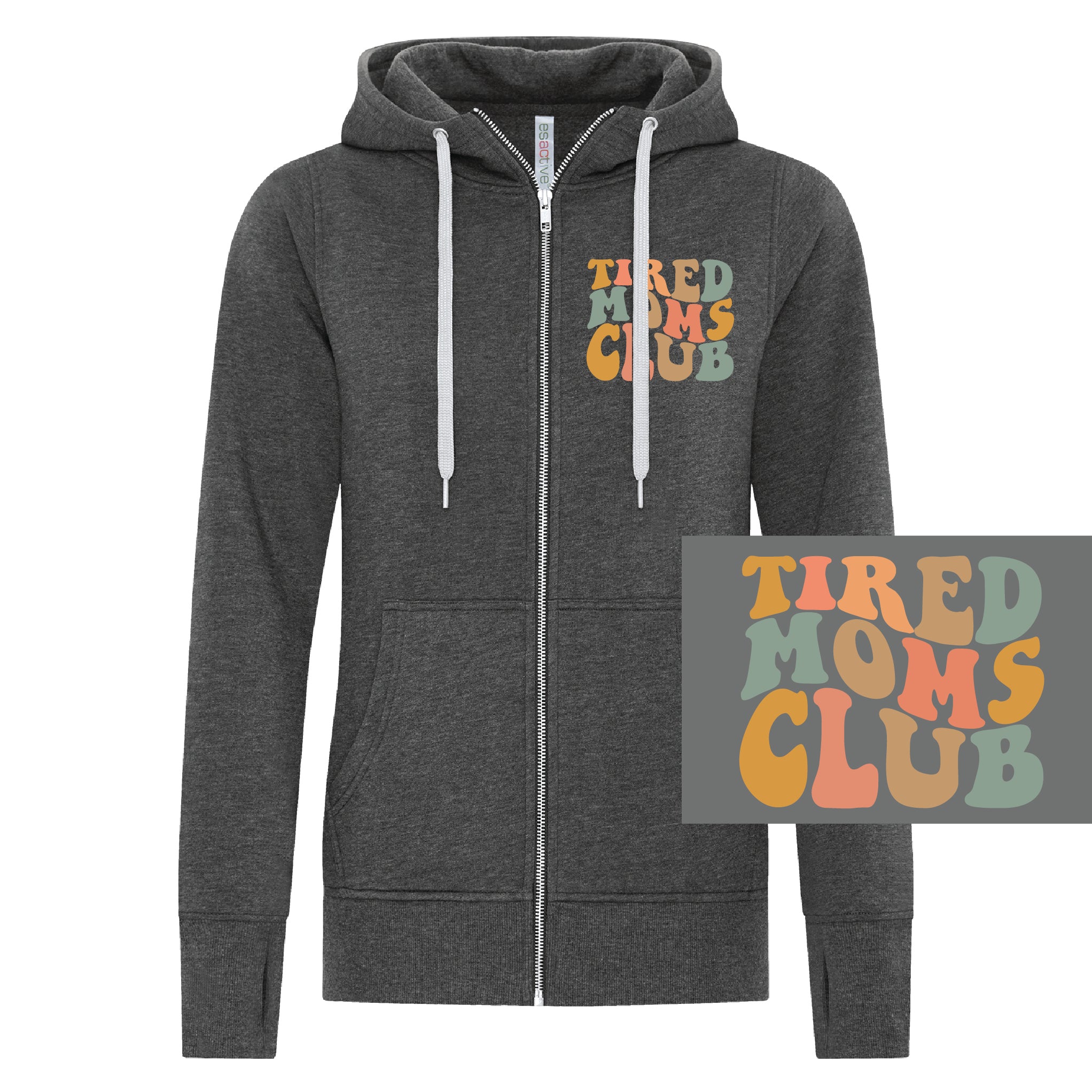 Ladies Full Zip Sweater - Tired Moms Club