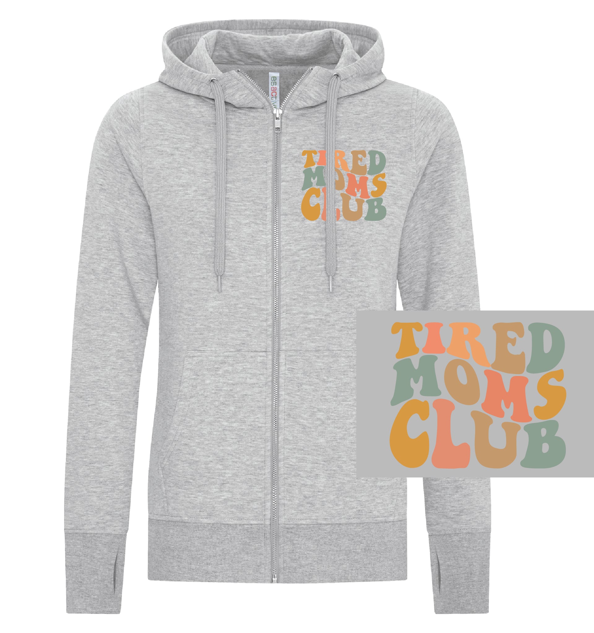 Ladies Full Zip Sweater - Tired Moms Club