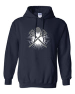 Broomball Stick and Ball with Starburst Hoodie Adult