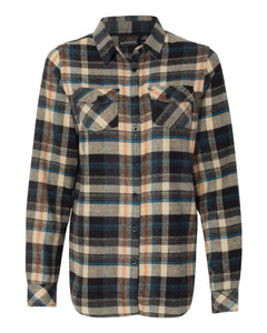 Ladies - Dark Plaid Long Sleeve Flannel