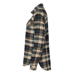 Ladies - Dark Plaid Long Sleeve Flannel