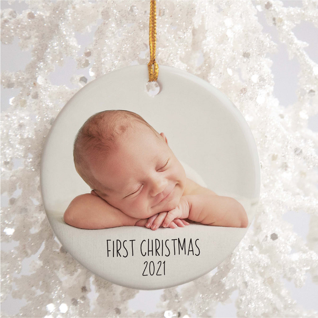 3 Inch Ceramic Ornament - First Christmas Custom Photo