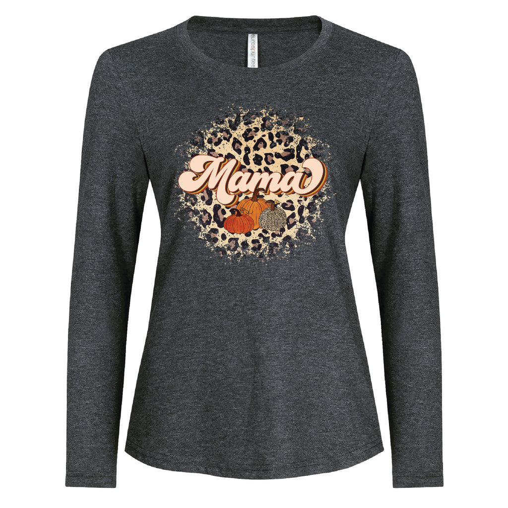 Ladies - Long Sleeve Tee Mama with Pumpkins