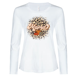 Ladies - Long Sleeve Tee Mama with Pumpkins