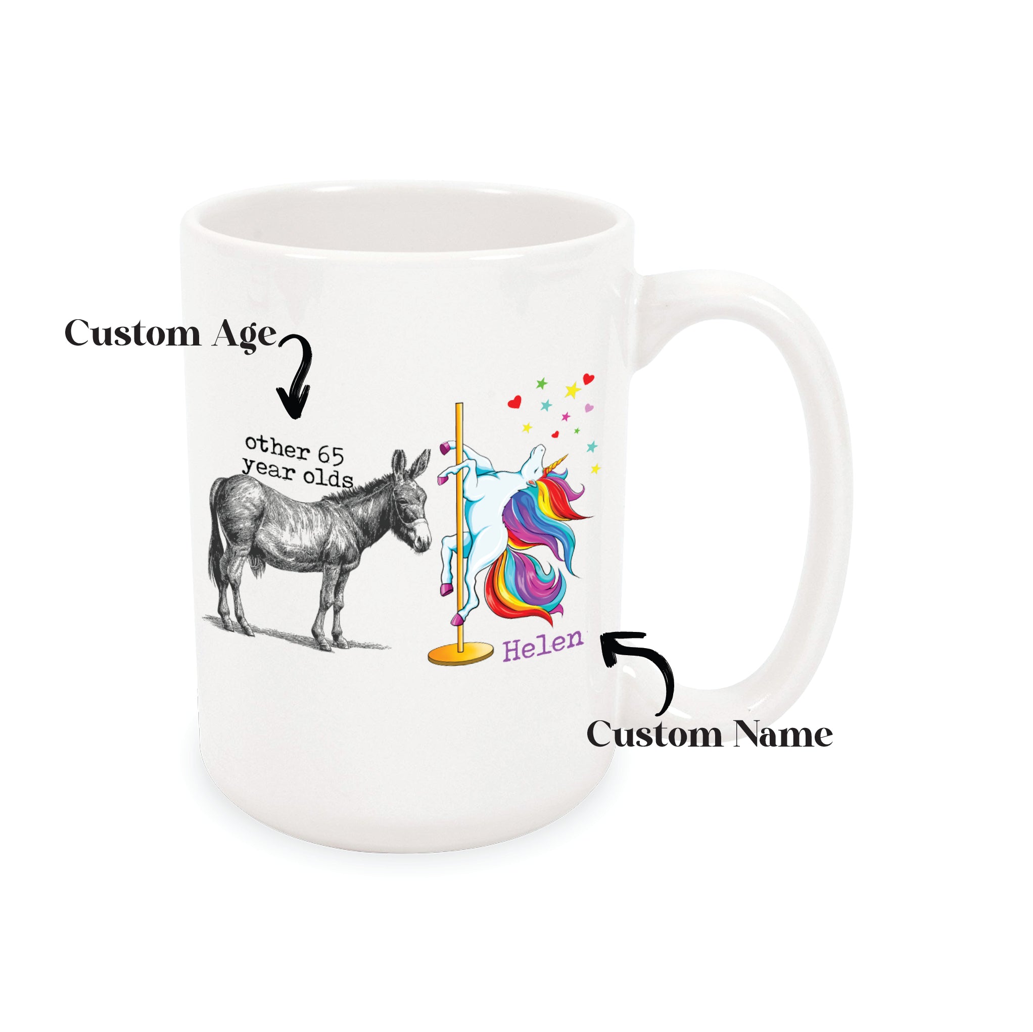 Mug - Custom Age Mug donkey vs Unicorn