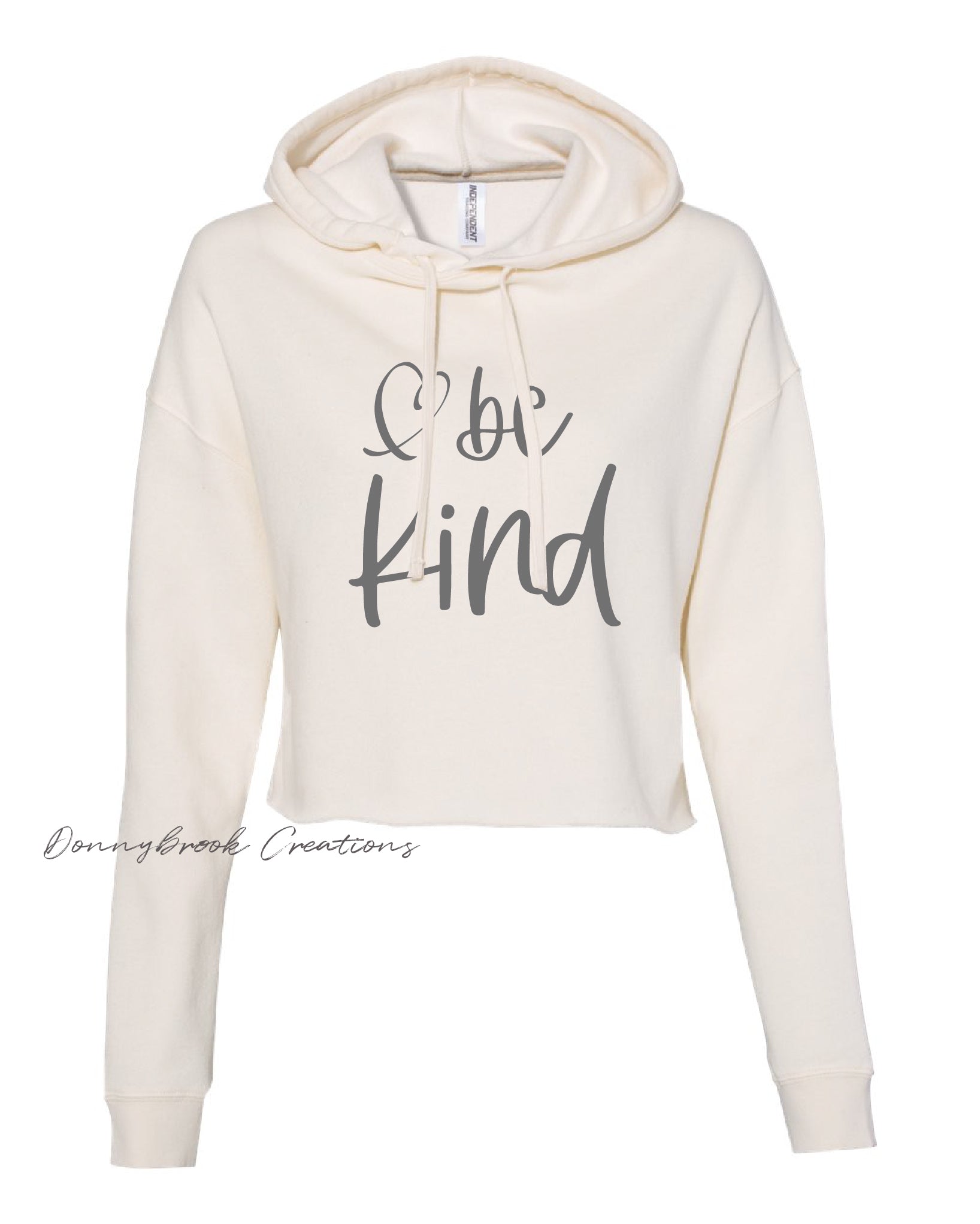 Woman's Lightweight Cropped Hooded Sweatshirt - Be Kind