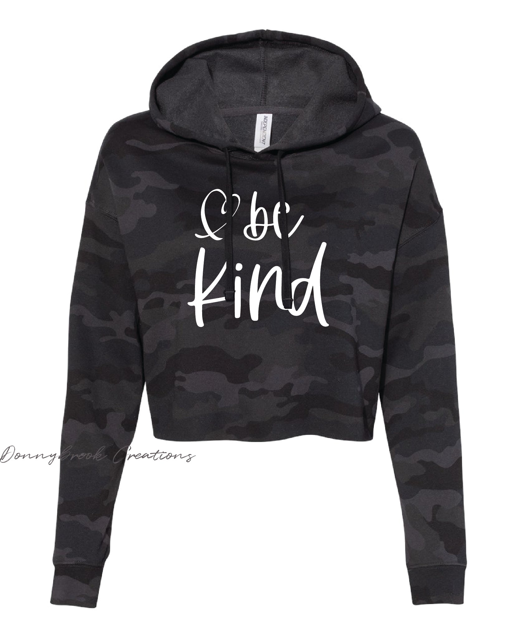 Woman's Lightweight Cropped Hooded Sweatshirt - Be Kind