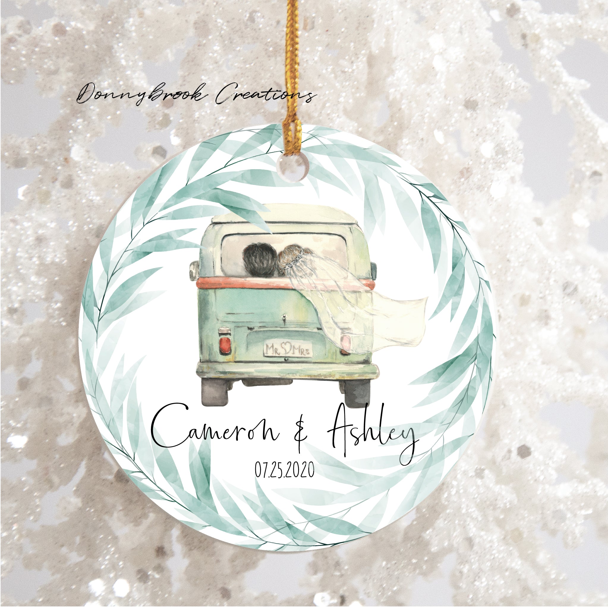 3 Inch Ceramic Ornament - Mr. & Mrs