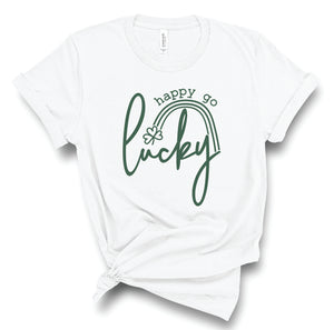 Ladies Tshirt - St.Patricks Day Happy Go Lucky