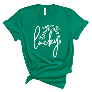 Ladies Tshirt - St.Patricks Day Happy Go Lucky