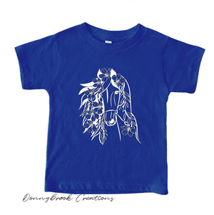 Youth T-Shirt - Horse Head with Flowers