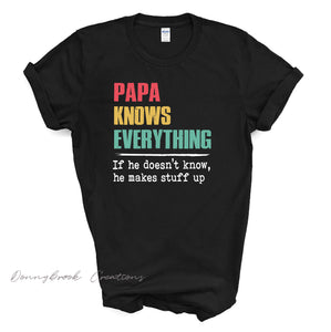 Mens Short Sleeve - Papa Knows Everything