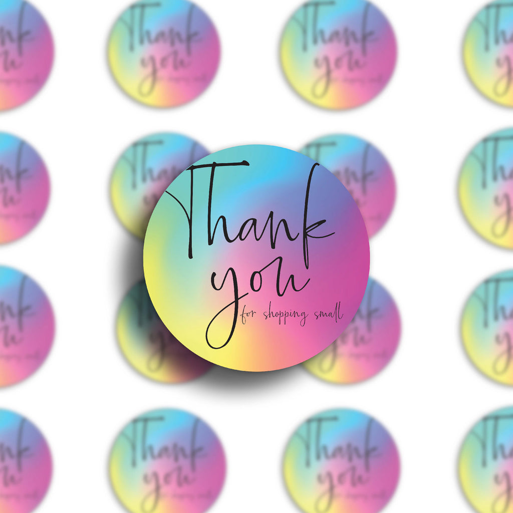 Packaging Stickers - Thank you for shopping small 2" Rounds